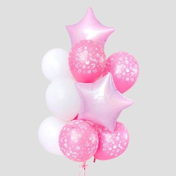 Μπουκέτο με Μπαλόνια It's a Girl Latex 11' Για Γέννηση